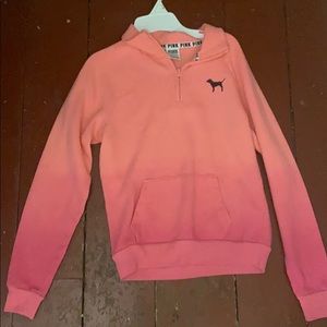 VS Pink Ombre Half Zip Sweatshirt